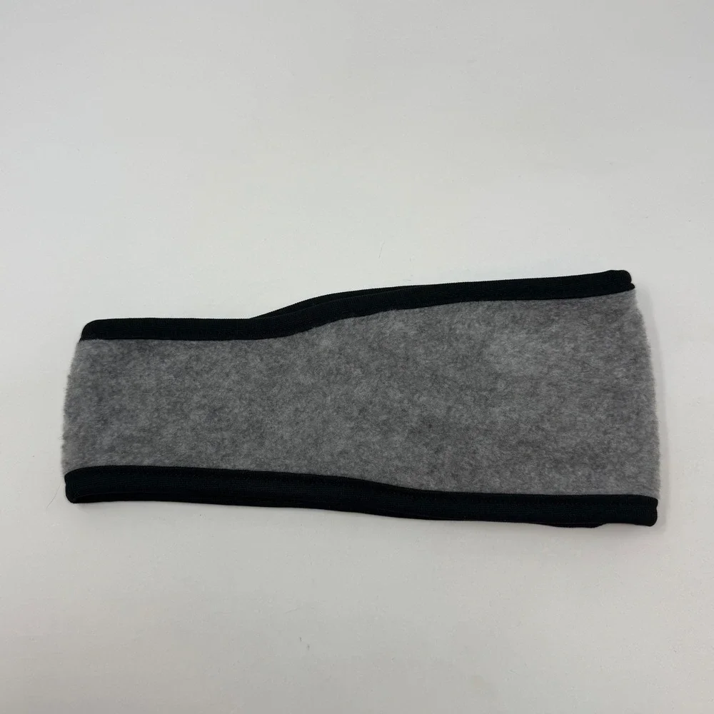 REI Fleece Ear Warmer Headband Grey Black S4766 One Size Made in USA Mens Womens